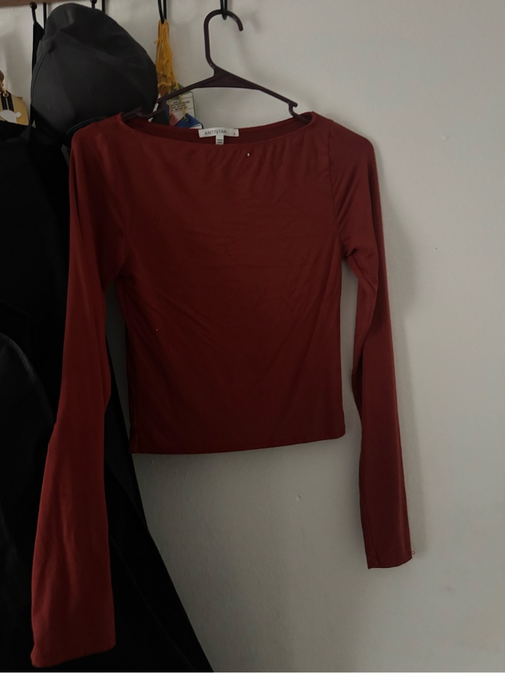 Anthropologie Long-Sleeve Rust Red Women's Tee